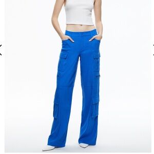 alice + olivia Cay Baggy Cargo Linen Pants